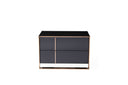 Cartier - Modern Black + Rose Gold Bed + Nightstands