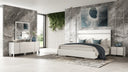 Cartier - Modern White Vegan Leather + Stainless Steel 4-Piece Bedroom Set