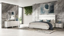 Cartier - Modern White Vegan Leather + Stainless Steel Bedroom Set