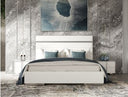 Cartier - Modern White Vegan Leather + Stainless Steel Bedroom Set