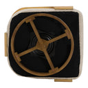 Caruso - Modern Beige Fabric + Natural Oak Swivel Accent Chair