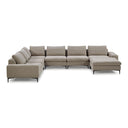 Cascade - Modern Beige Fabric U Shaped Sectional Sofa