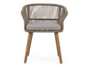 Cascais - Outdoor Light Grey Fabric + Eucalyptus Dining Chair (Set of 2)