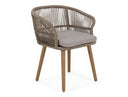 Cascais - Outdoor Light Grey Fabric + Eucalyptus Dining Chair (Set of 2)
