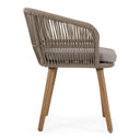 Cascais - Outdoor Light Grey Fabric + Eucalyptus Dining Chair (Set of 2)
