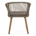 Cascais - Outdoor Light Grey Fabric + Eucalyptus Dining Chair (Set of 2)