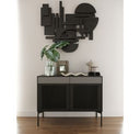 Lander Modern Mid Century Black Oak Round Dining Table