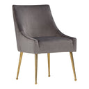 Castana Modern Grey Velvet & Gold Dining Chair (Set of 2)