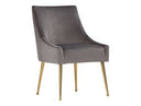 Ganon - Modern Grey & Antique Brass Dining Chair