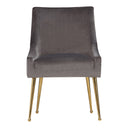 Castana Modern Grey Velvet & Gold Dining Chair (Set of 2)