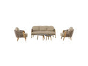 Cayman - Outdoor Beige + Teak Sofa Set