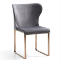 Chadwick Modern Grey Velvet & Rosegold Dining Chair