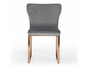Chadwick Modern Grey Velvet & Rosegold Dining Chair