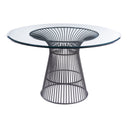 Chandler - Modern Round Glass & Black Stainless Steel Dining Table