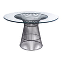Chandler - Modern Round Glass & Black Stainless Steel Dining Table