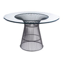 Chandler - Modern Round Glass & Black Stainless Steel Dining Table