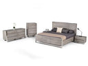 Charlene Modern Grey Elm & Stainless Steel Bedroom Set
