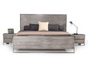 Charlene Modern Grey Elm & Stainless Steel 4-Piece Bedroom Set
