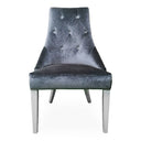 Charlotte - Grey Velour & White High Gloss Dining Chair (Set of 2)
