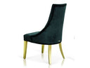 Charlotte Black Velour With Gold Legs Dining Chair