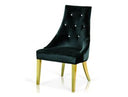Charlotte Black Velour With Gold Legs Dining Chair