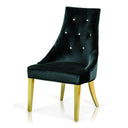 Charlotte Black Velour With Gold Legs Dining Chair