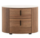 Hortman + Chelton - Modern Beige Velvet + Walnut 4-Piece Bedroom Set