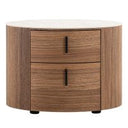 Chelton - Contemporary White Ceramic & Walnut 3-Drawer Dresser