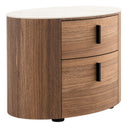 Fleury - Contemporary Cream Fabric and Walnut Bedroom Set