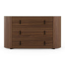 Chelton - Contemporary White Ceramic & Walnut 3-Drawer Dresser