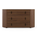 Chelton - Contemporary White Ceramic & Walnut 3-Drawer Dresser