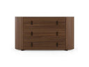 Chelton - Contemporary White Ceramic & Walnut 3-Drawer Dresser
