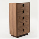 Chelton- Contemporary Walnut and White Ceramic Chest