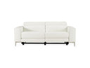 Chignik - Modern White Leather Sofa w/ 2 Recliners