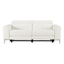 Chignik - Modern White Leather Sofa w/ 2 Recliners