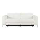 Chignik - Modern White Leather Sofa w/ 2 Recliners
