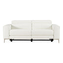 Chignik - Modern White Leather Sofa w/ 2 Recliners