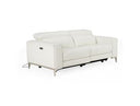 Chignik - Modern White Leather Sofa w/ 2 Recliners