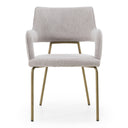 Childers - Modern Grey Fabric + Antique Brass Dining Chair