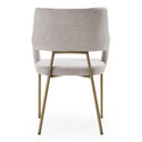 Childers - Modern Grey Fabric + Antique Brass Dining Chair