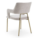 Childers - Modern Grey Fabric + Antique Brass Dining Chair