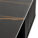 Chip - Modern Black Ceramic + Black Ash Square Coffee Table