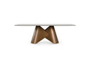 Chiswell - Contemporary White Ceramic + Brushed Brass Dining Table