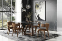 Christy - Mid-Century Modern Grey Glass + Walnut Oval Dining Table