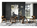 Christy - Mid-Century Modern Grey Glass + Walnut Oval Dining Table