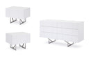 Chrysler White Dresser and Two Nightstands