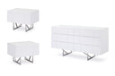 Chrysler White Dresser and Two Nightstands