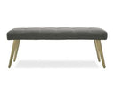 Cici - Contemporary Grey & Antique Brass Bench