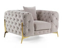 Clarice - Transitional Light Beige Velvet Chair