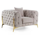 Clarice - Transitional Light Beige Velvet Sofa Set